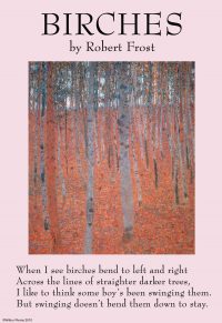 Birches Robert Frost Quote Art Print Beech Forest Gustav Klimt